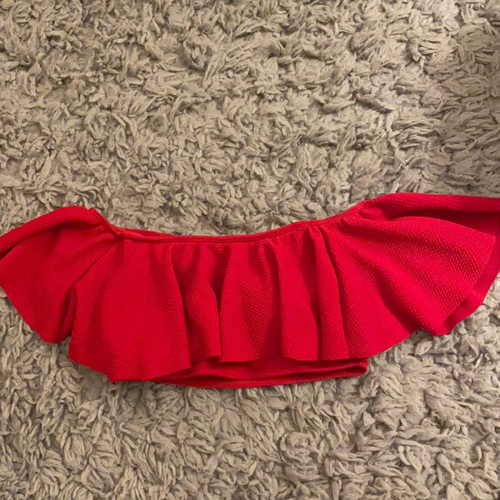 Red off the shoulder bikini